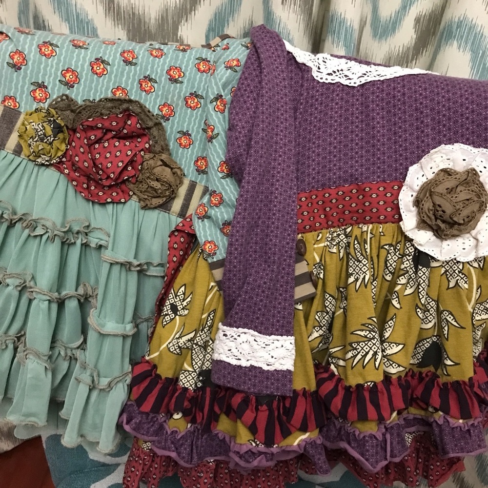 Two girls ruffle tunics